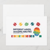 Different Minds Amazing Abilities Awareness Art Feestdagenkaart (Voorkant / Achterkant)