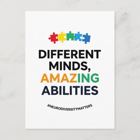 Different Minds Amazing Abilities Awareness Art Feestdagenkaart (Voorkant)