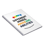 Different Minds Amazing Abilities Awareness Art Notitieboek (Rechterzijde)