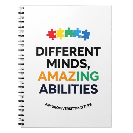 Different Minds Amazing Abilities Awareness Art Notitieboek (Voorkant)