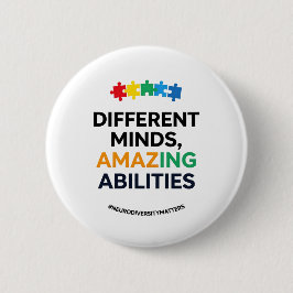 Different Minds Amazing Abilities Awareness Art Ronde Button 5,7 Cm