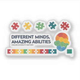 Different Minds Amazing Abilities Awareness Art Sticker