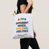 Different Minds Amazing Abilities Awareness Art Tote Bag (Dichtbij)