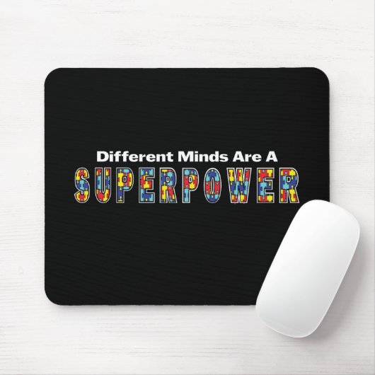 Different Minds Are a Superpower Autism Acceptance Muismat (Met muis)