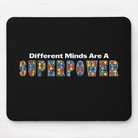 Different Minds Are a Superpower Autism Acceptance Muismat (Voorkant)
