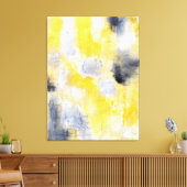 'Different' Zwart-geel Abstracte kunst Canvas Afdruk (Insitu (Woonkamer))