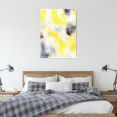 'Different' Zwart-geel Abstracte kunst Canvas Afdruk (Insitu (Slaapkamer))
