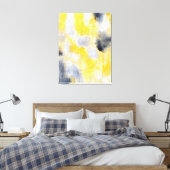'Different' Zwart-geel Abstracte kunst Canvas Afdruk (Insitu (Slaapkamer))