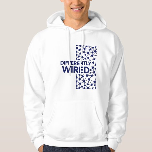 Differently Wired – Autism Awareness Month Blue Hoodie (Voorkant)