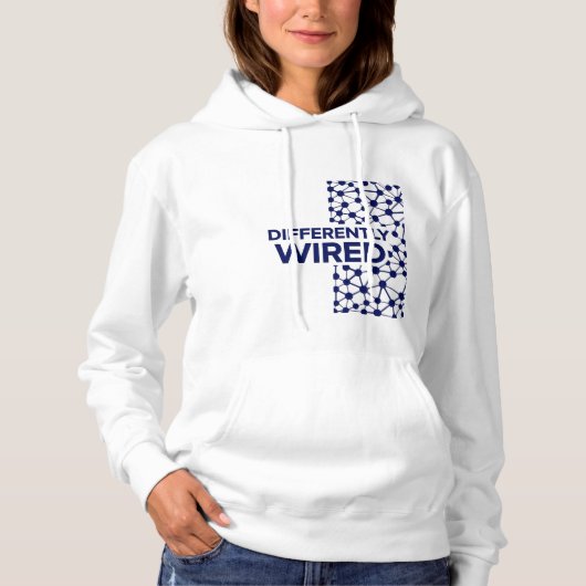 Differently Wired – Autism Awareness Month Blue Hoodie (Voorkant)