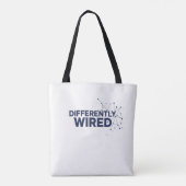 Differently Wired – Autism Awareness Month Blue  Tote Bag (Achterkant)