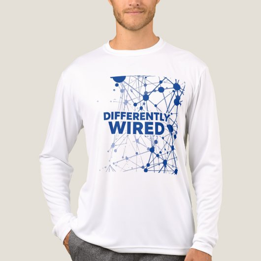 Differently Wired – Autism Awareness Month Blue  Tri-Blend Shirt (Voorkant volledig)