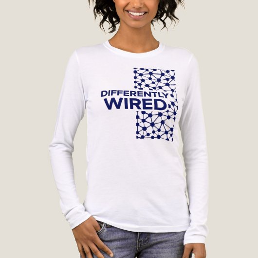 Differently Wired – Autism Awareness Month Blue Tri-Blend Shirt (Voorkant volledig)