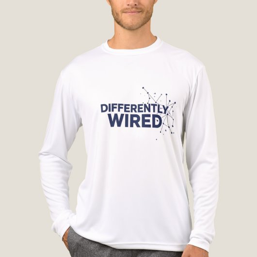 Differently Wired – Autism Awareness Month Blue  Tri-Blend Shirt (Voorkant volledig)