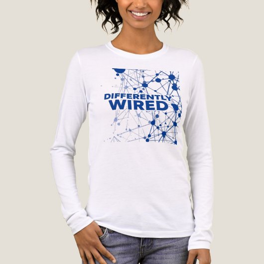 Differently Wired – Autism Awareness Month Blue  Tri-Blend Shirt (Voorkant volledig)