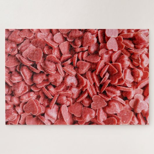 Difficult Red Candy Hearts Cluster Legpuzzel (Horizontaal)