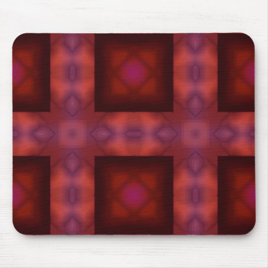 Diffuus donkerrood tartanpatroon muismat (Voorkant)