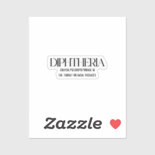 Difterie: een grafische voorstelling sticker (Vel)