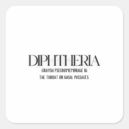 Difterie: een grafische voorstelling vierkante sticker