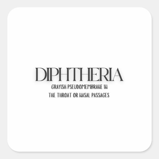 Difterie: een grafische voorstelling vierkante sticker (Voorkant)