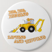 Dig Dig Digging Yellow Digger Button (Voorkant)