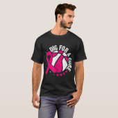 Dig For A Cure Basketball Pink Breast Cancer Aware T-shirt (Voorkant volledig)