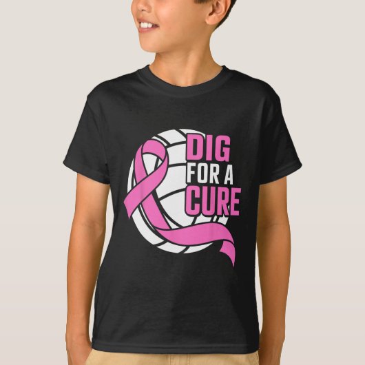 Dig for a Cure Breast Cancer Awareness Volleyball T-shirt (Voorkant)