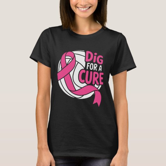 Dig for a Cure Breast Cancer Awareness Volleyball T-shirt (Voorkant)