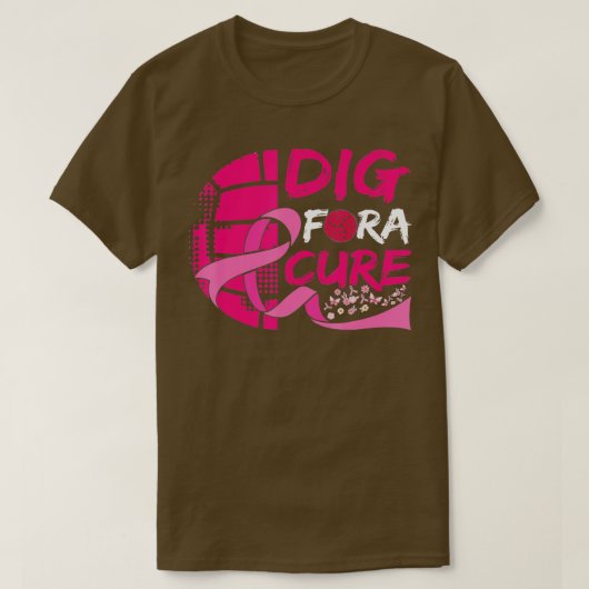 Dig for a Cure Breast Cancer Awareness Volleyball T-shirt (Design voorkant)