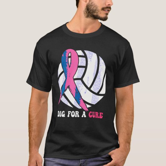 Dig for a Cure Breast Cancer Awareness Volleyball T-shirt (Voorkant)