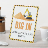 DIG IN: Bouwthema Verjaardag Tafelblad Teken Reclamebord Met Voetstuk (Insitu)