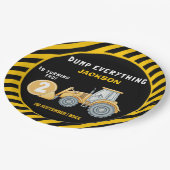 "Dig In! Construction Truck Party for 2nd Birthday Papieren Bordje (Gekanteld)