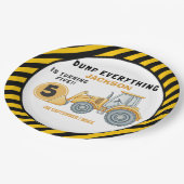 "Dig In! Construction Truck Party for 5th Birthday Papieren Bordje (Gekanteld)