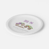 DIG IN Monster Trucks Verjaardag Papieren Bordje (Gekanteld)