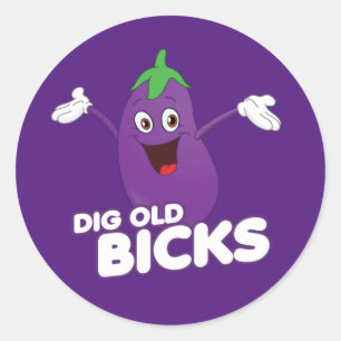 DIG OUDE BICKS T-shirt Ronde Sticker