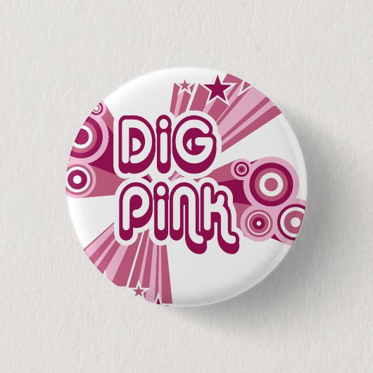 Dig Roze borstkankerbewustzijnspijn Ronde Button 3,2 Cm (Voorkant)