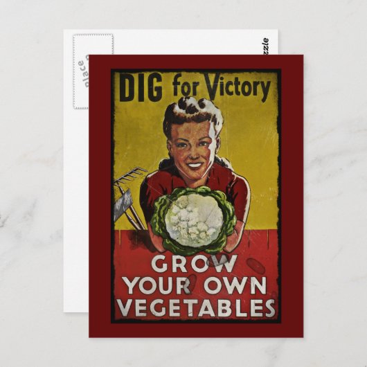 Dig uw eigen overwinningstuin briefkaart (Voorkant / Achterkant)