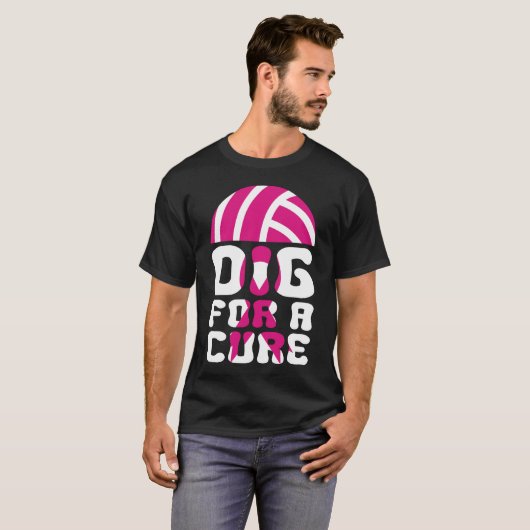 Dig voor een volleybal oktober borstkanker AW T-shirt (Voorkant volledig)