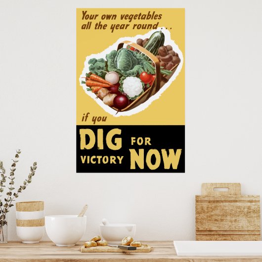 Dig voor overwinning nu - WW2 Poster (Keuken)