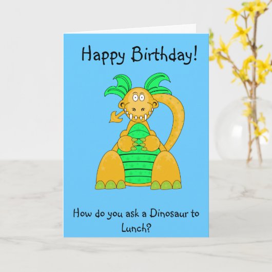 Digby Dino Groeten Kaart (Gele Bloem)