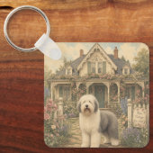 Digby, Grootmoeders Oud-Engelse Schaapshond Sleute Sleutelhanger (Voorkant)