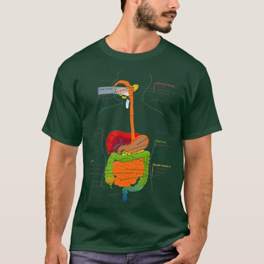 Digestieve organen Medisch diagram T-shirt (Voorkant)