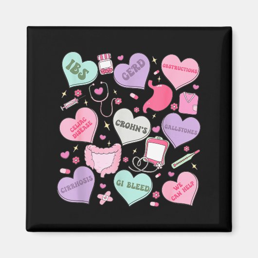 Digestive Divas Gastroenterology Nurse Valentine E Magneet (Voorkant)