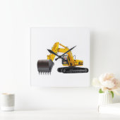 Digger afbeelding voor vierkant-muur-klok vierkante klok (Huis)