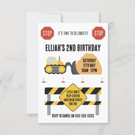 Digger Birthday Invitation Kaart