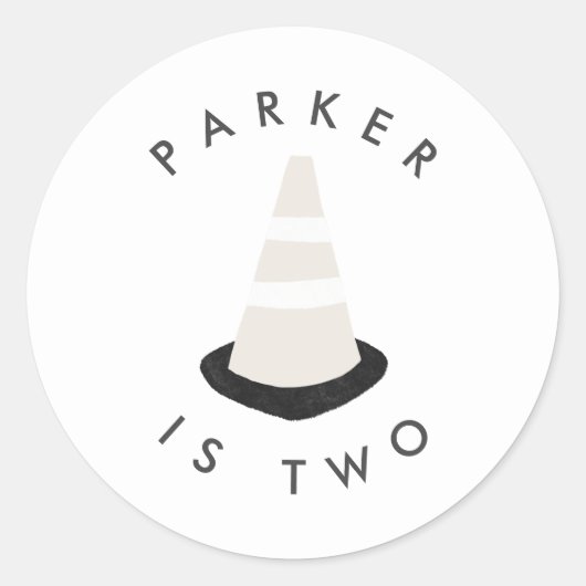 Digger Construction Birthday Party Cone Sticker (Voorkant)