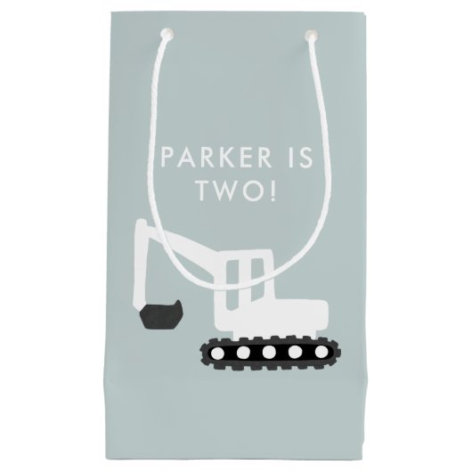 Digger Construction Birthday Party Gift Bag Klein Cadeauzakje (Voorkant)