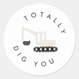 Digger Construction Birthday Party Minimal Sticker