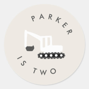 Digger Construction Birthday Party Minimal Sticker