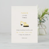 Digger Construction Party Folie Birthday Invite Folie Uitnodiging (Staand Voorkant)